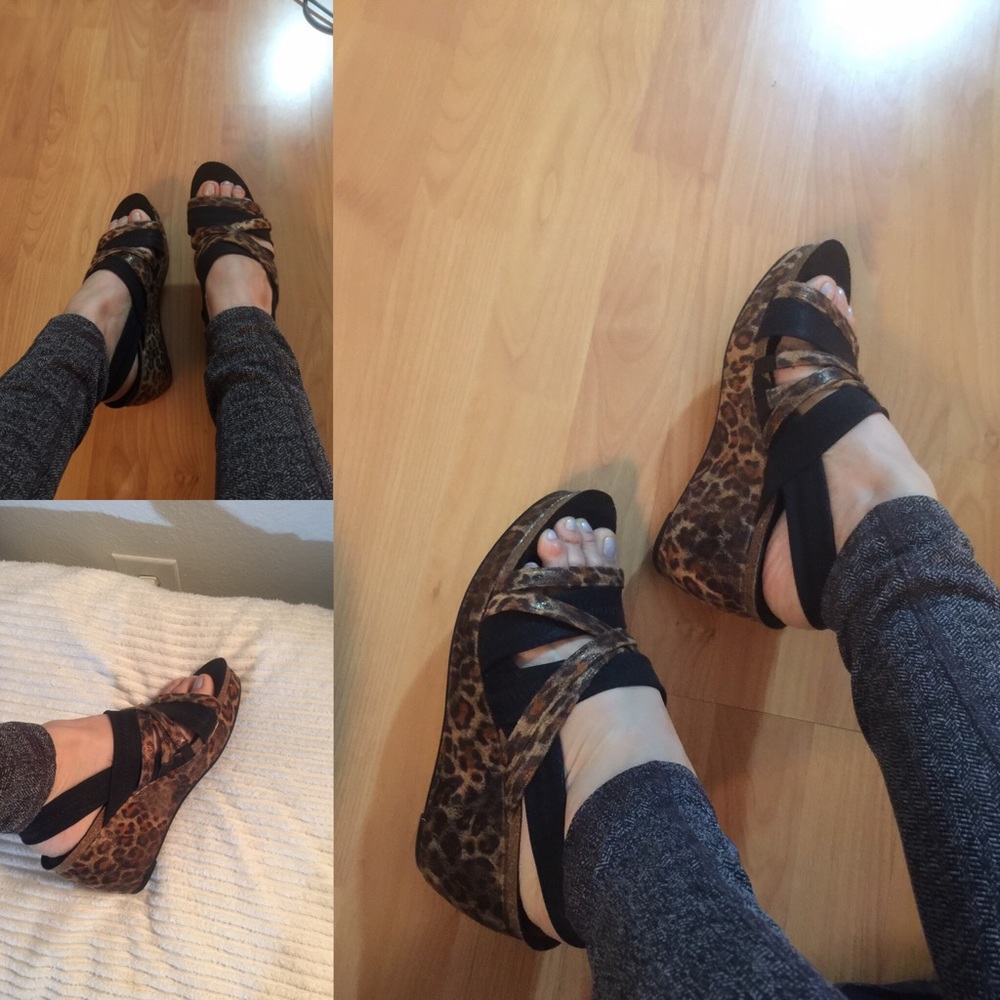 Animal print wedges